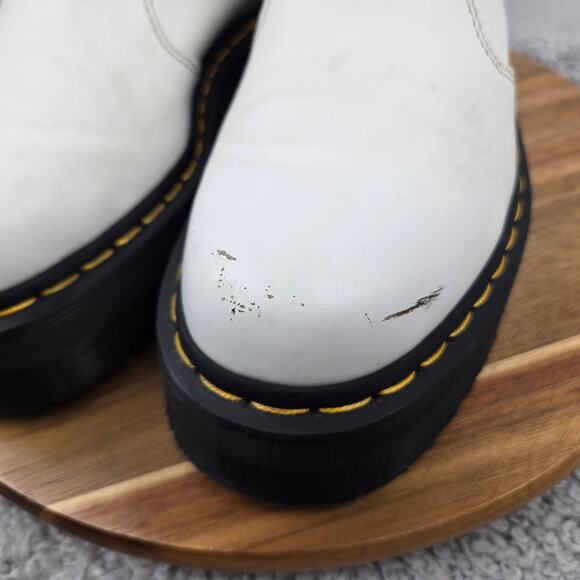 Dr. Martens Womens 8 Style 2976 Quad Smooth White Leather Platform Chelsea Boots - Picture 9 of 16